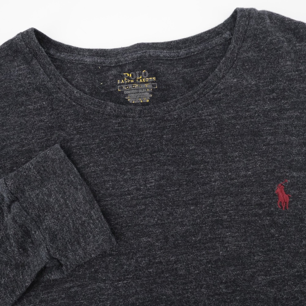 Polo Ralph Lauren Custom Slim Fit Tee Charcoal Long Sleeve T-Shirt Mens XL